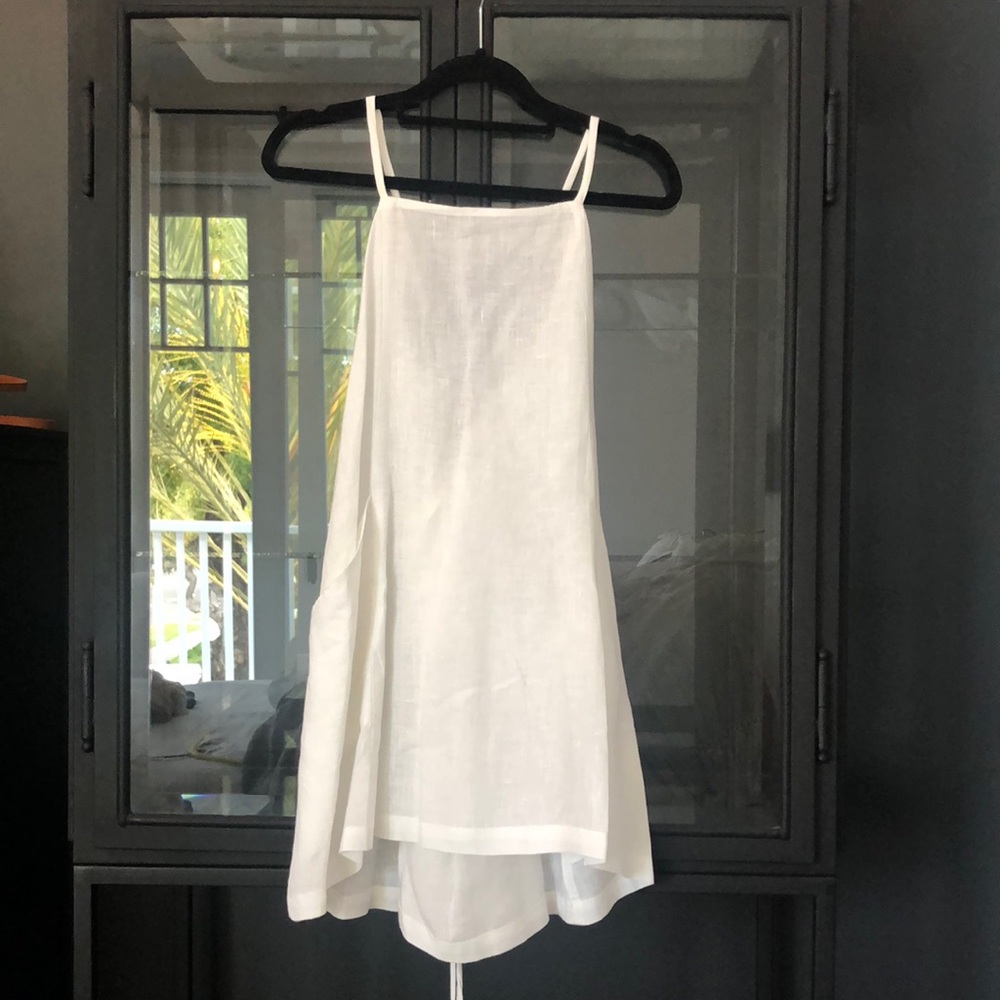 Vitamin A  White linen… A-line beach cover up.